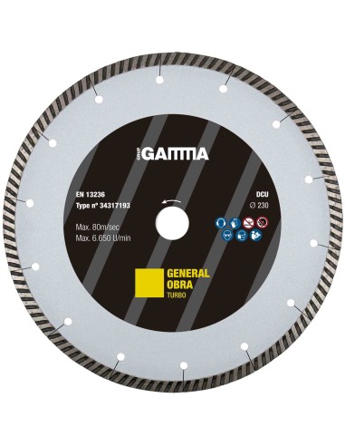 Pz. Gamma disco general obra turbo 230x2.6x22.2