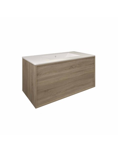 Mueble de baño suspendido Baho FRAME roble natural 100 cm con doble cajón